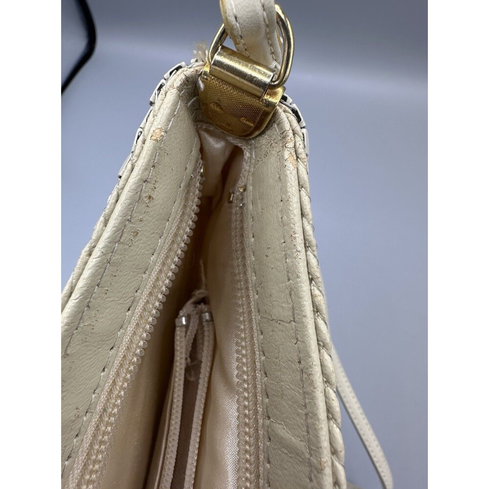 Vintage Aluminum Metal Mesh Cream/White‎ Classic Shoulder  Bag Satin Lining - Picture 8 of 13